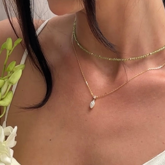 Peridot Statement Beaded Choker