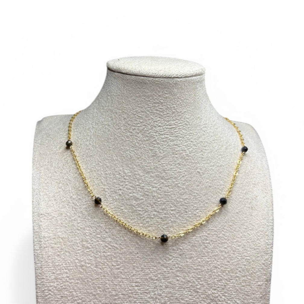 Gemstone choker - gold plated