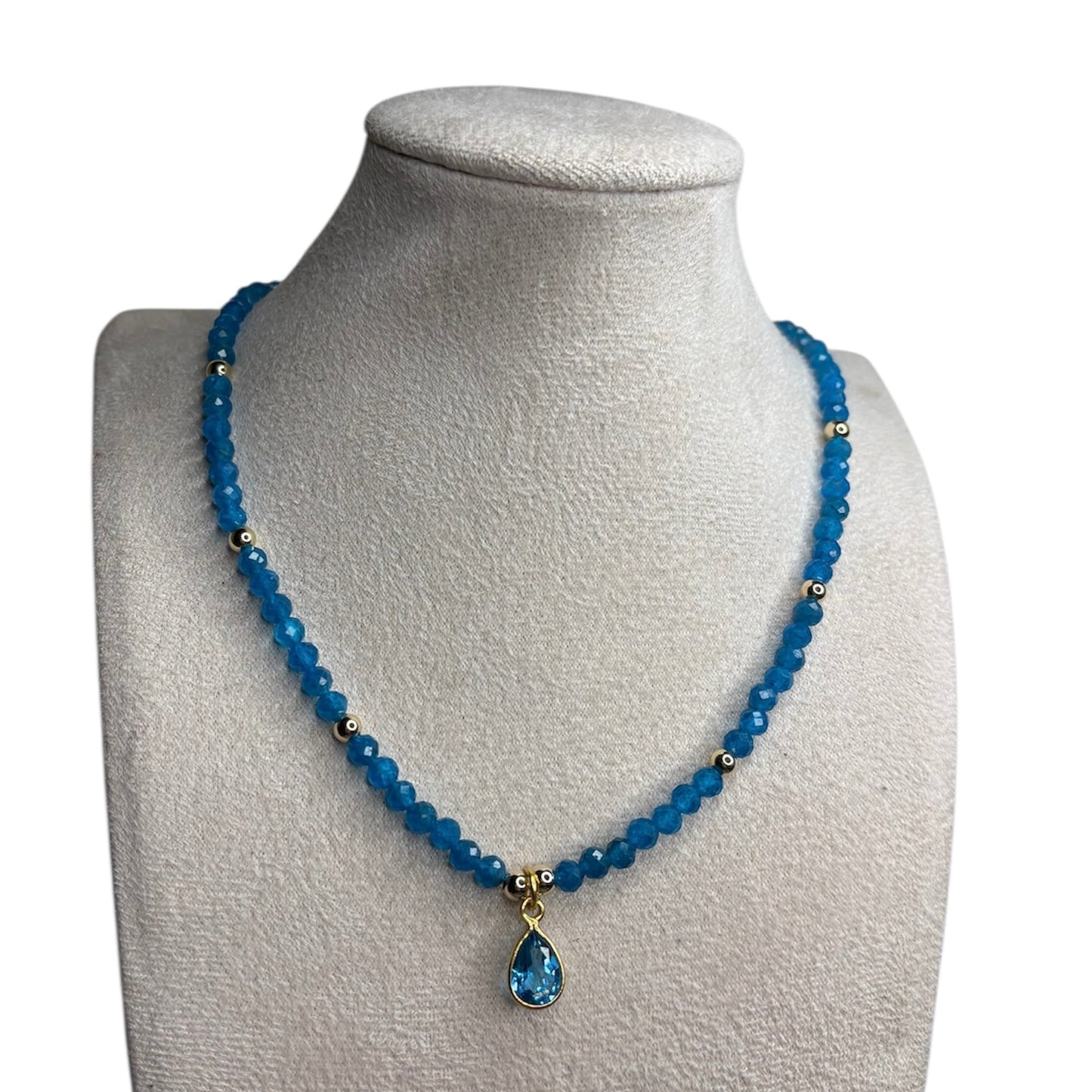 Blue apatite and Topaz Necklace