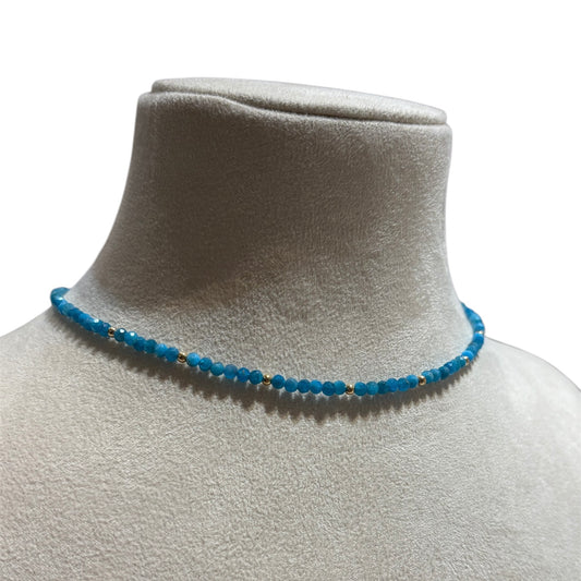 Blue Apatite Choker - 18K gold